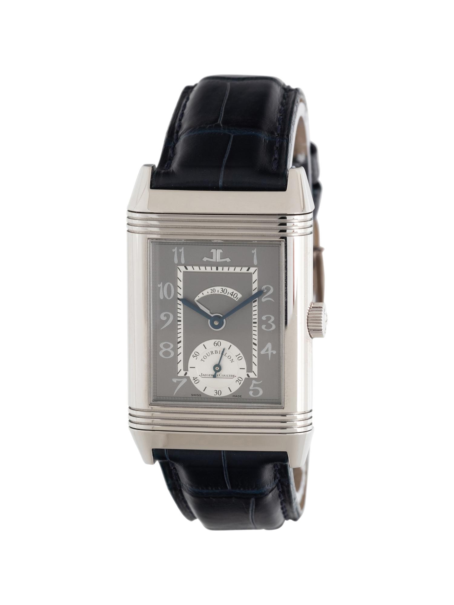 JAEGER-LECOULTRE, PLATINUM 'REVERSO NUMBER TWO' TOURBILLON WATCH
