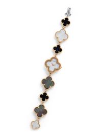 VAN CLEEF & ARPELS, MOTHER-OF-PEARL AND ONYX 'ALHAMBRA' WRISTWATCH
