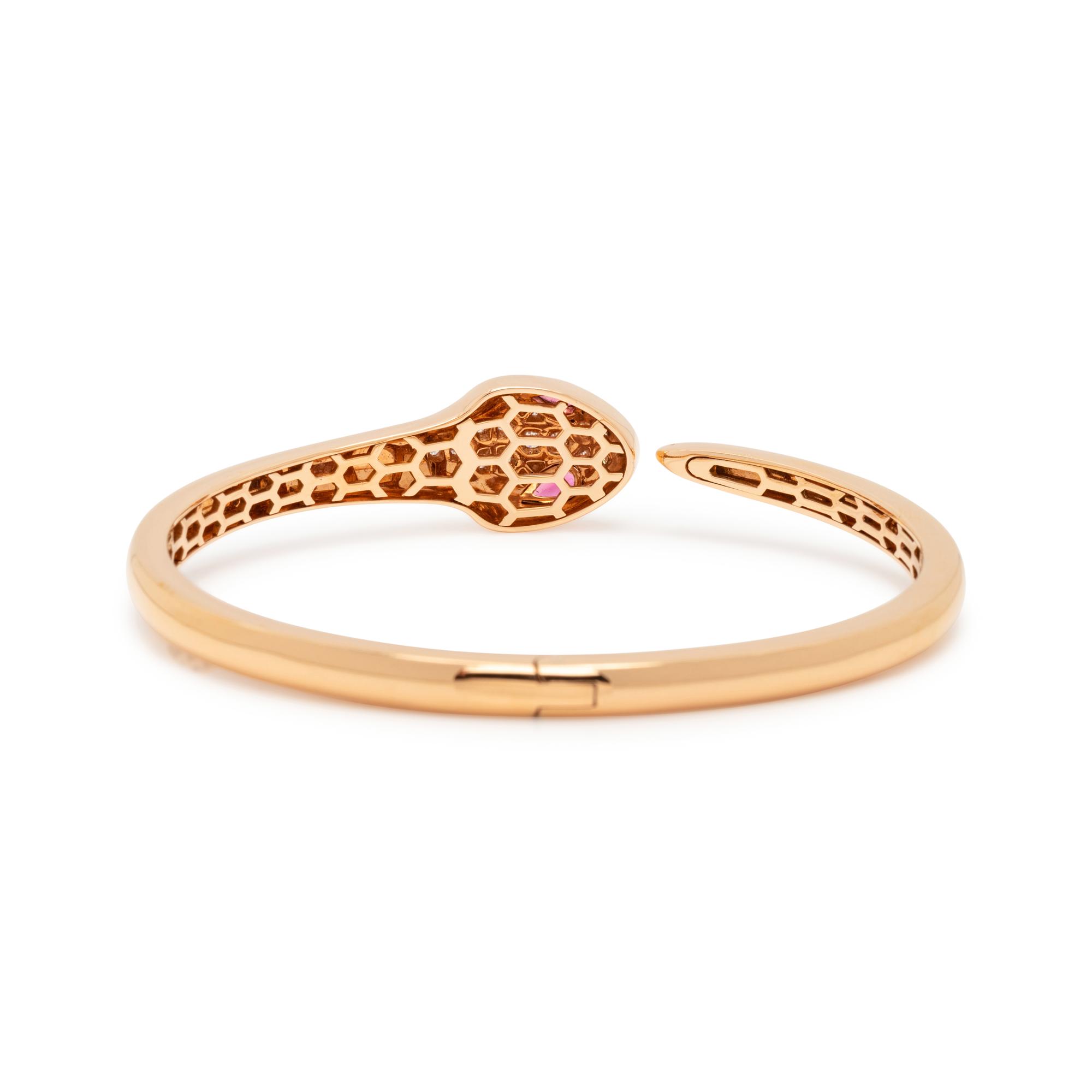 BVLGARI, ROSE GOLD AND DIAMOND 'SERPENTI' BANGLE BRACELET