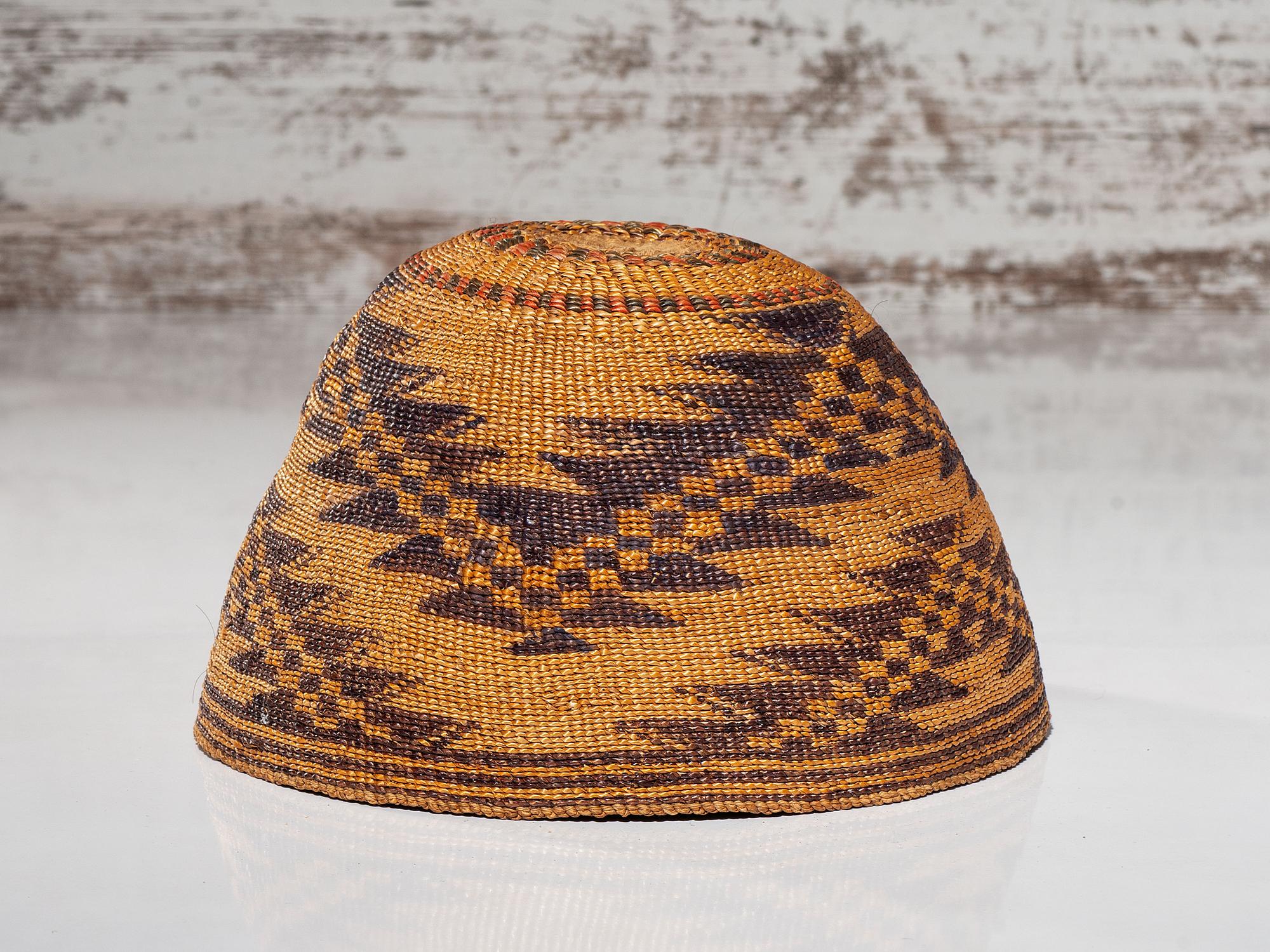 Modoc Polychrome Basketry Hat