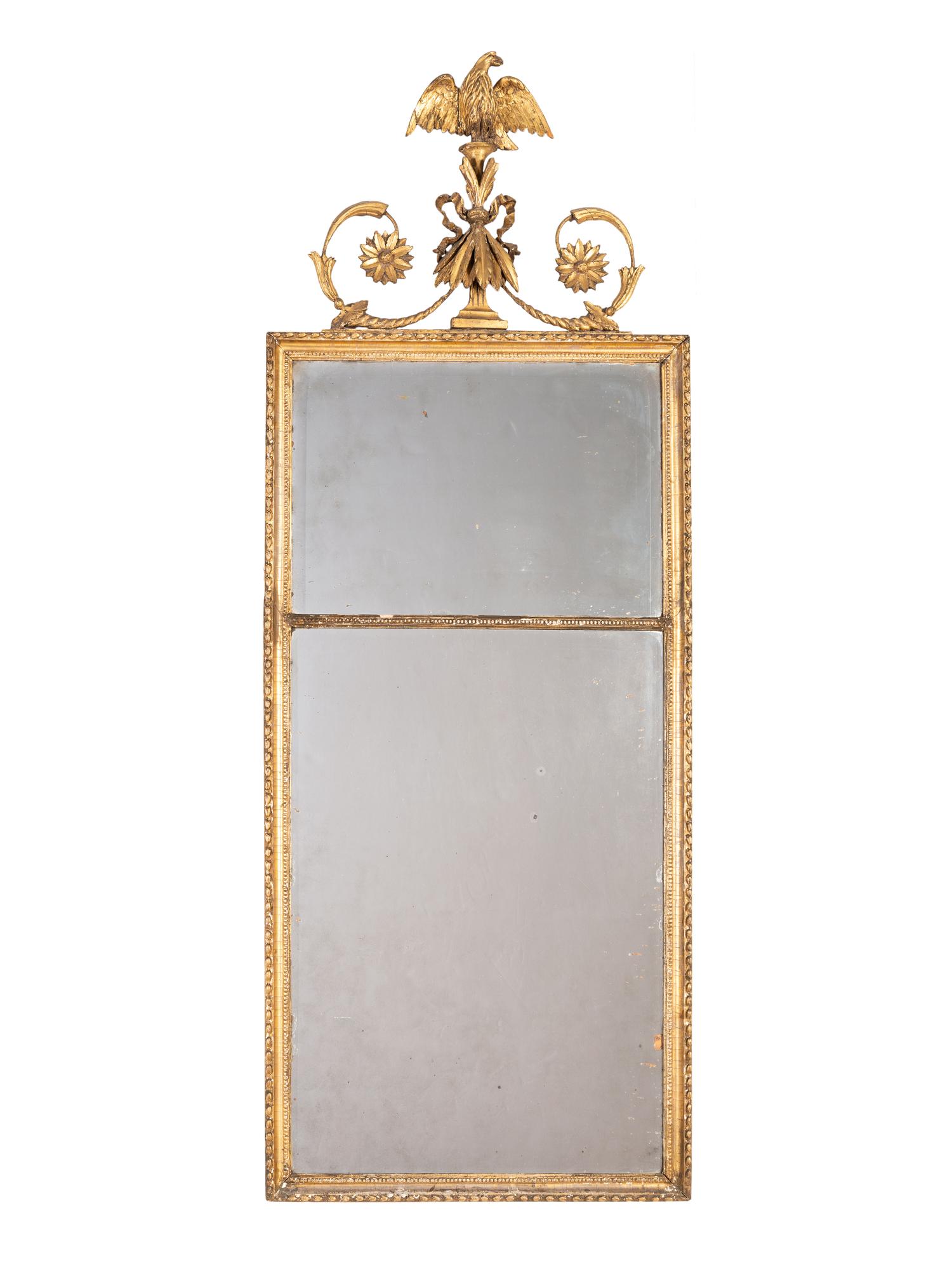 A Pair of Giltwood Mirrors with Eagles
