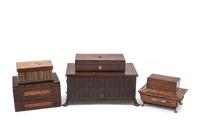 A Collection of Wood Table Caskets