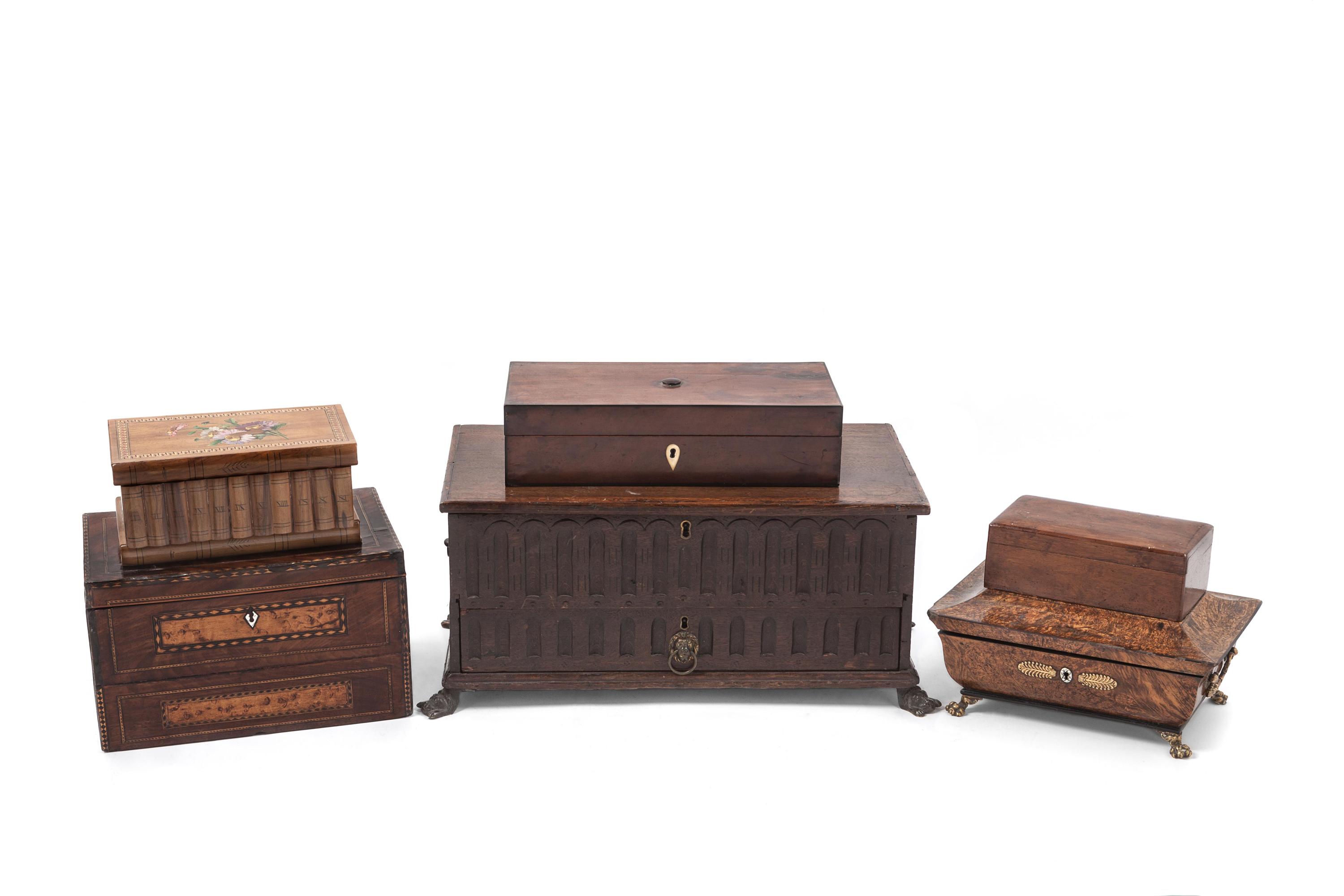 A Collection of Wood Table Caskets