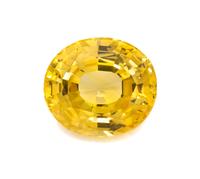 A 21.39 Carat Oval Mixed Cut Unheated Ceylon Yellow Sapphire, 3.90 dwts.