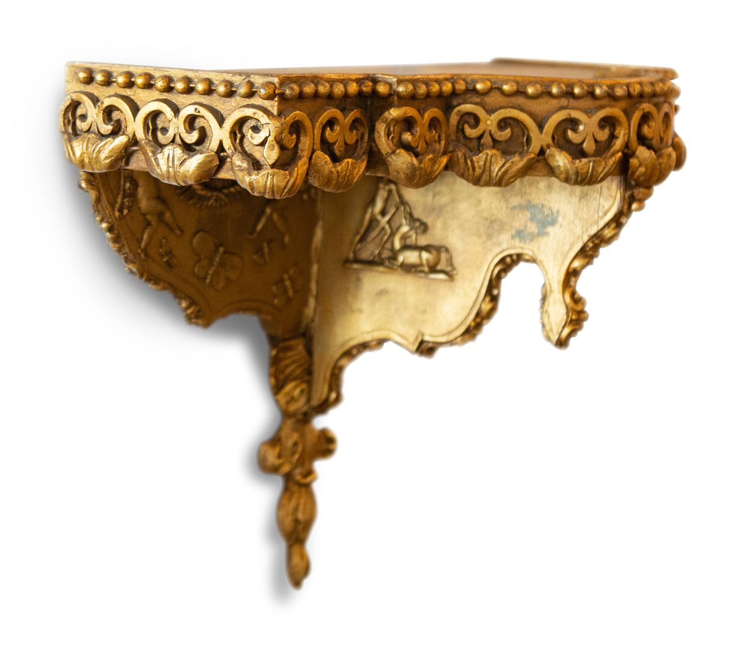A Rococo Style Carved Giltwood Wall Bracket