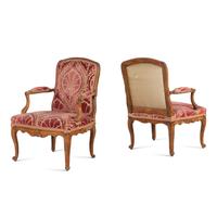 A Set of Three Louis XV Beechwood Fauteuils
