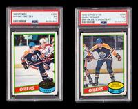 A Group of 1980 Hockey Cards Including Wayne Gretzky No. 250 and Mark Messier Rookie No. 289