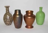 A Group of Four Haeger Pottery Vases Height of tallest 17 inches.