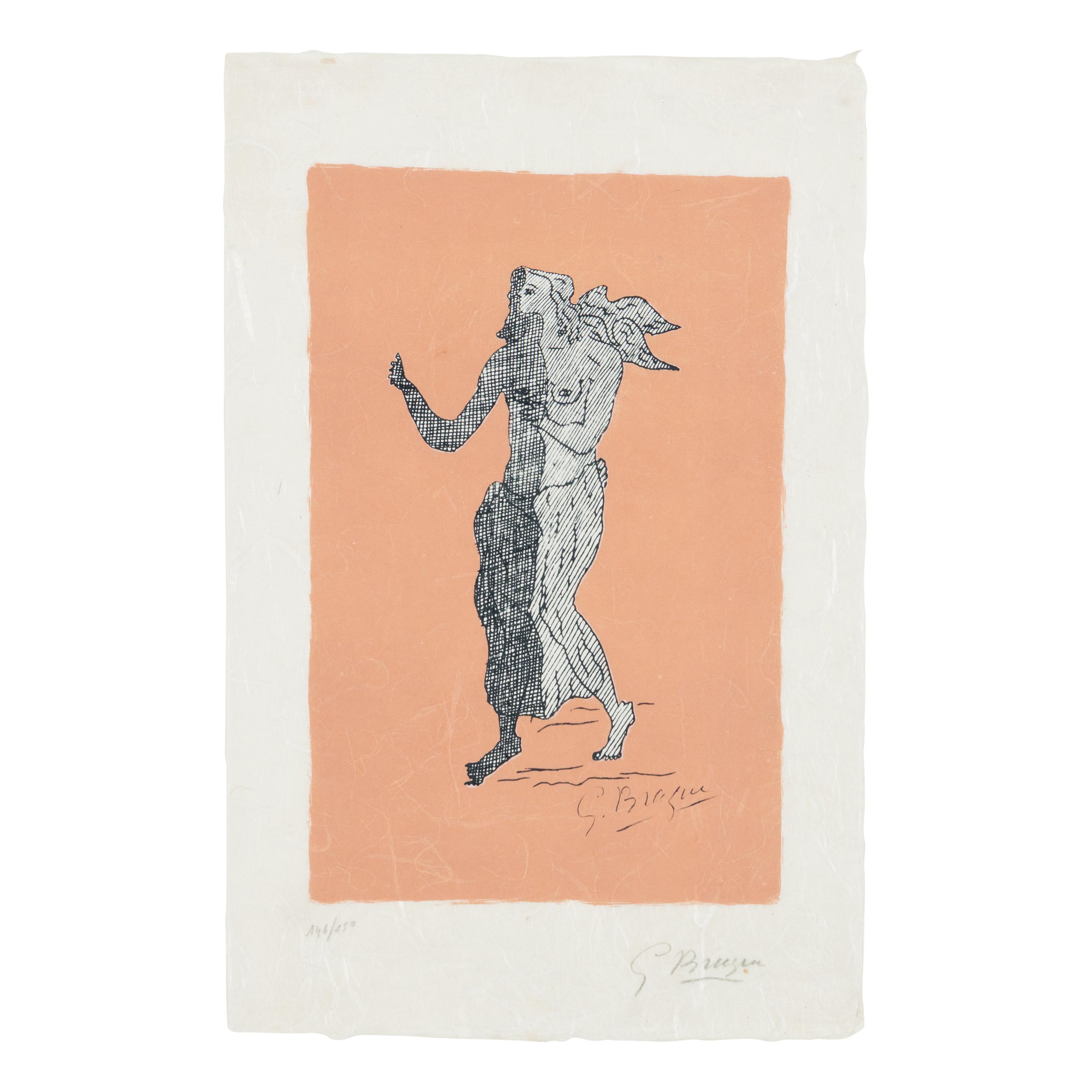 Georges Braque (French, 1882-1963) — Personnage sur fond rosé , ca. 1960