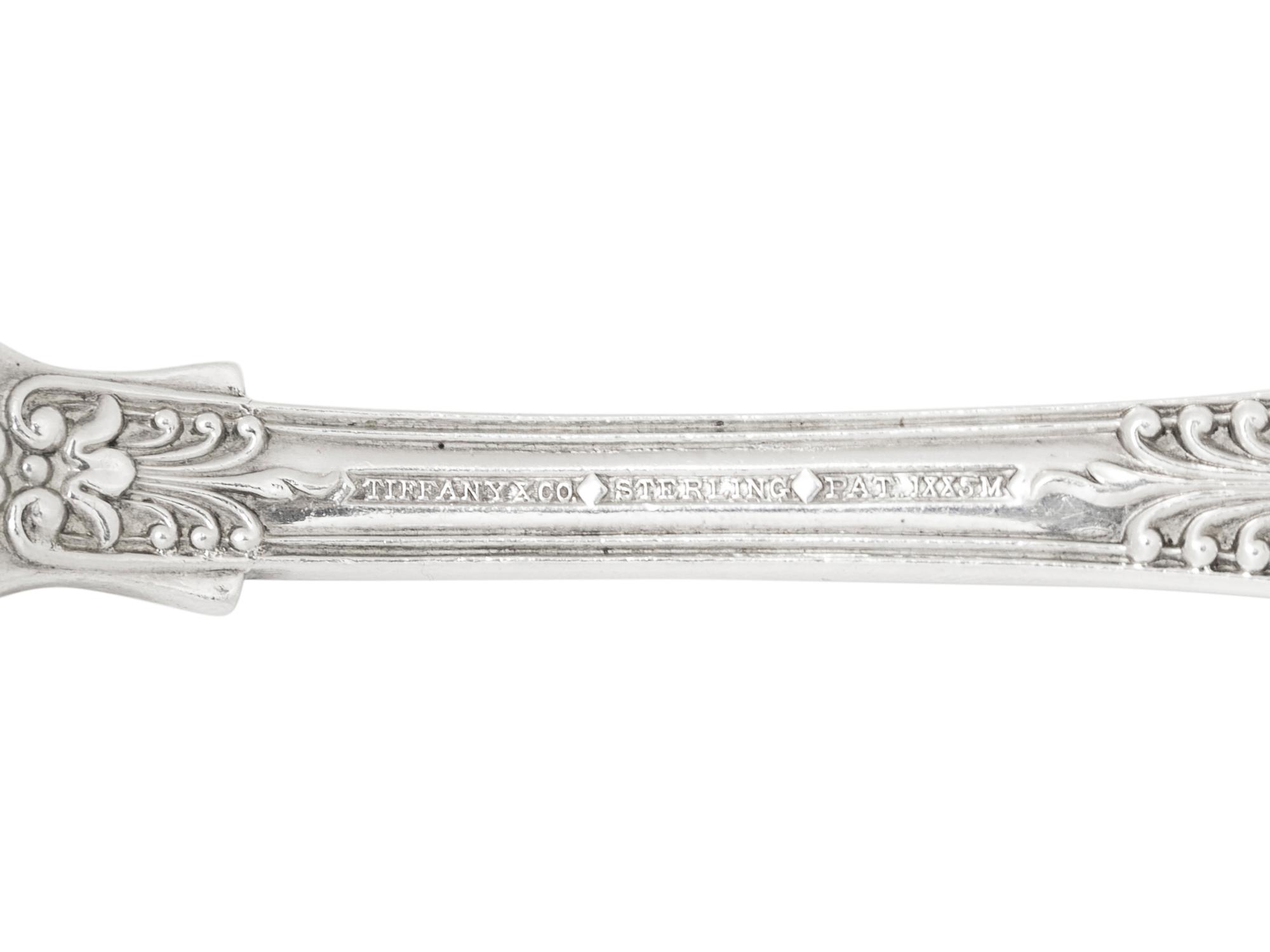 A Tiffany and Co. English King Silver Flatware Service in a Fitted Mahogany Chest