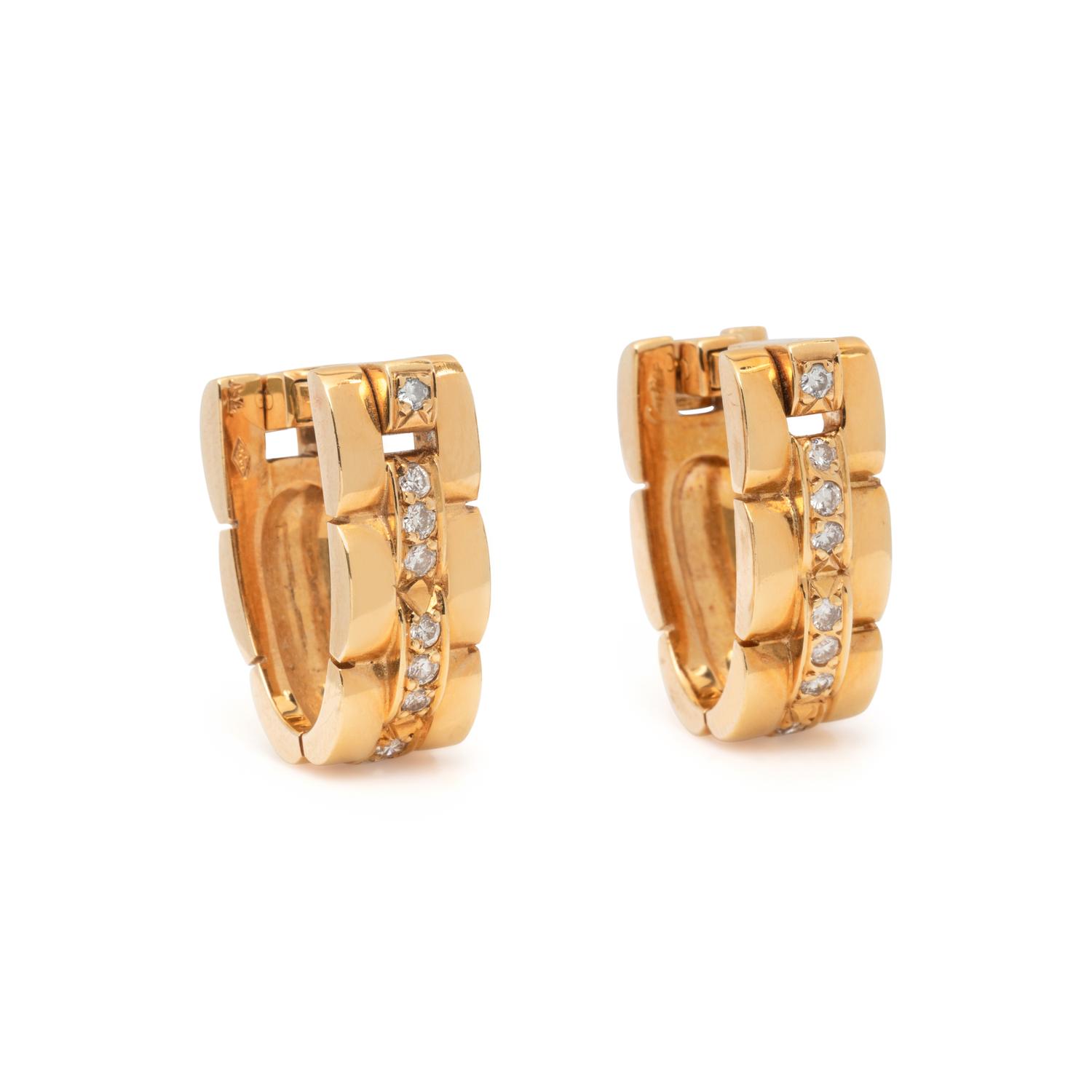 CARTIER, YELLOW GOLD AND DIAMOND 'MAILLON PANTHÈRE' CUFFLINKS