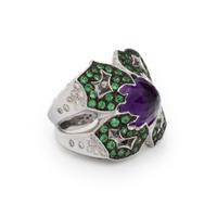 STEPHEN WEBSTER, AMETHYST, TSAVORITE GARNET, DIAMOND, AND WHITE GOLD RING
