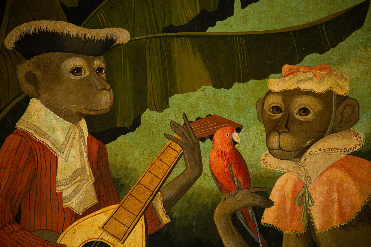 Two Monkeys in a Tropical Setting
