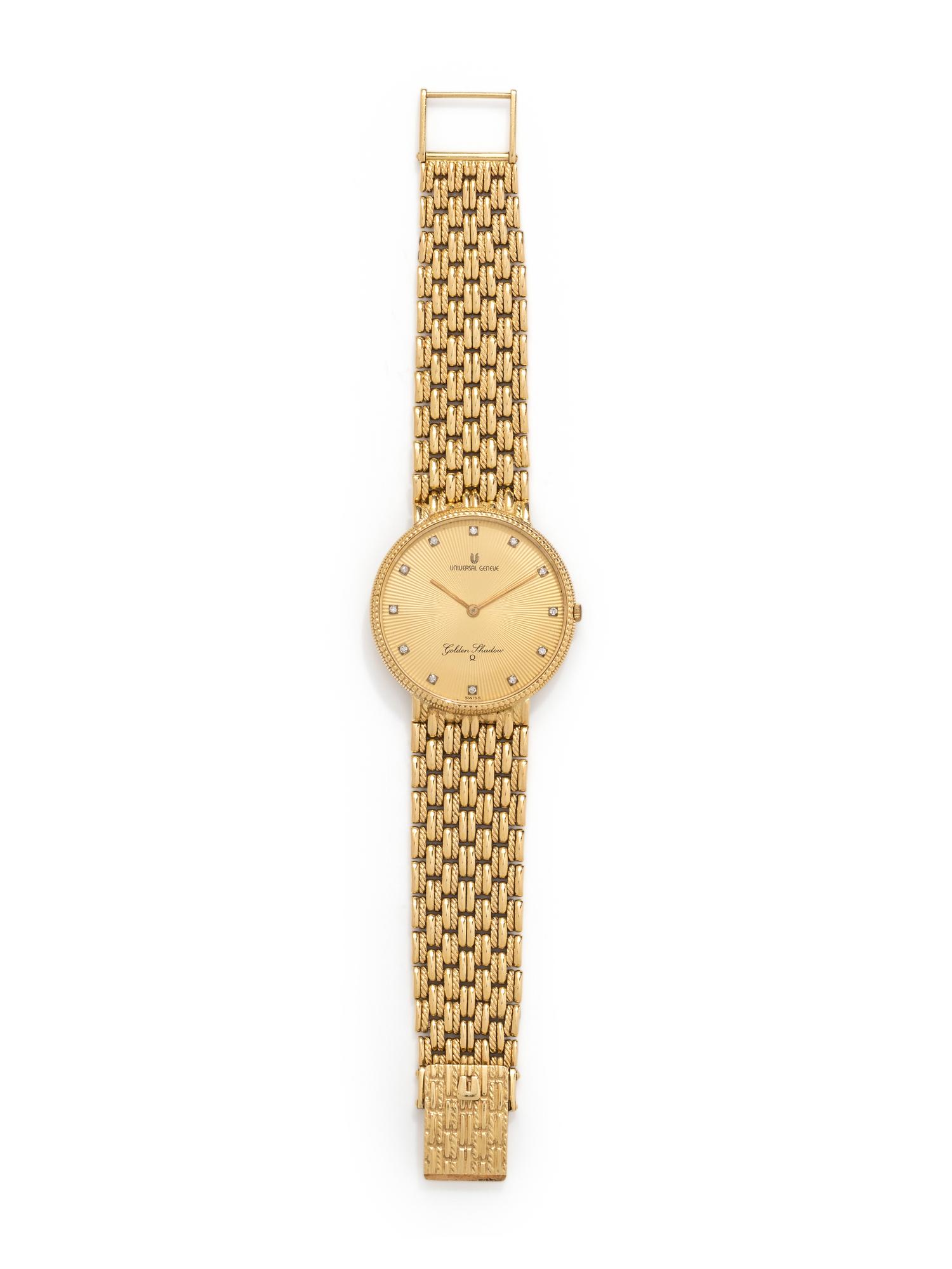 UNIVERSAL GENEVE, 18K YELLOW GOLD AND DIAMOND WRISTWATCH