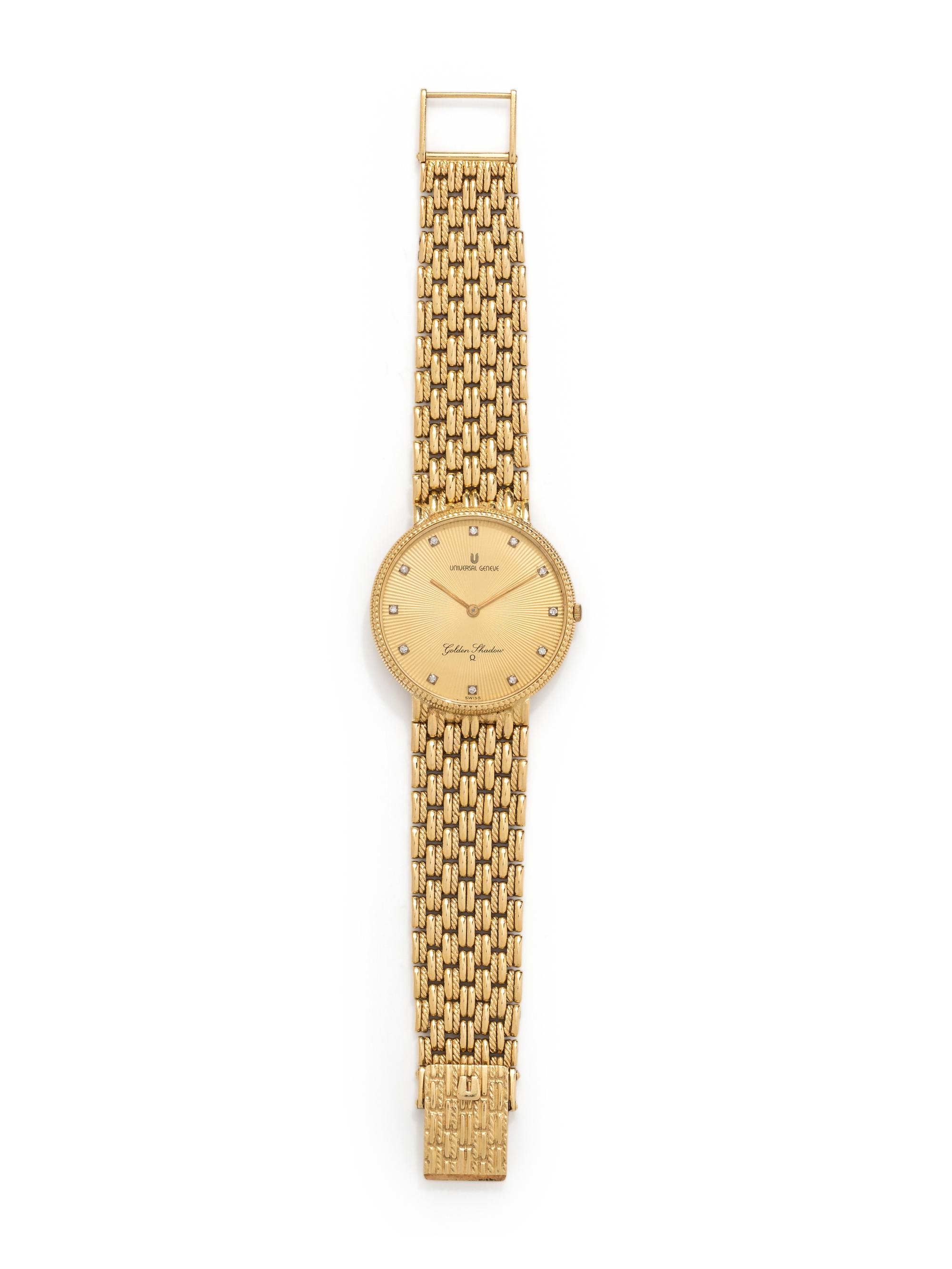 UNIVERSAL GENEVE, 18K YELLOW GOLD AND DIAMOND WRISTWATCH