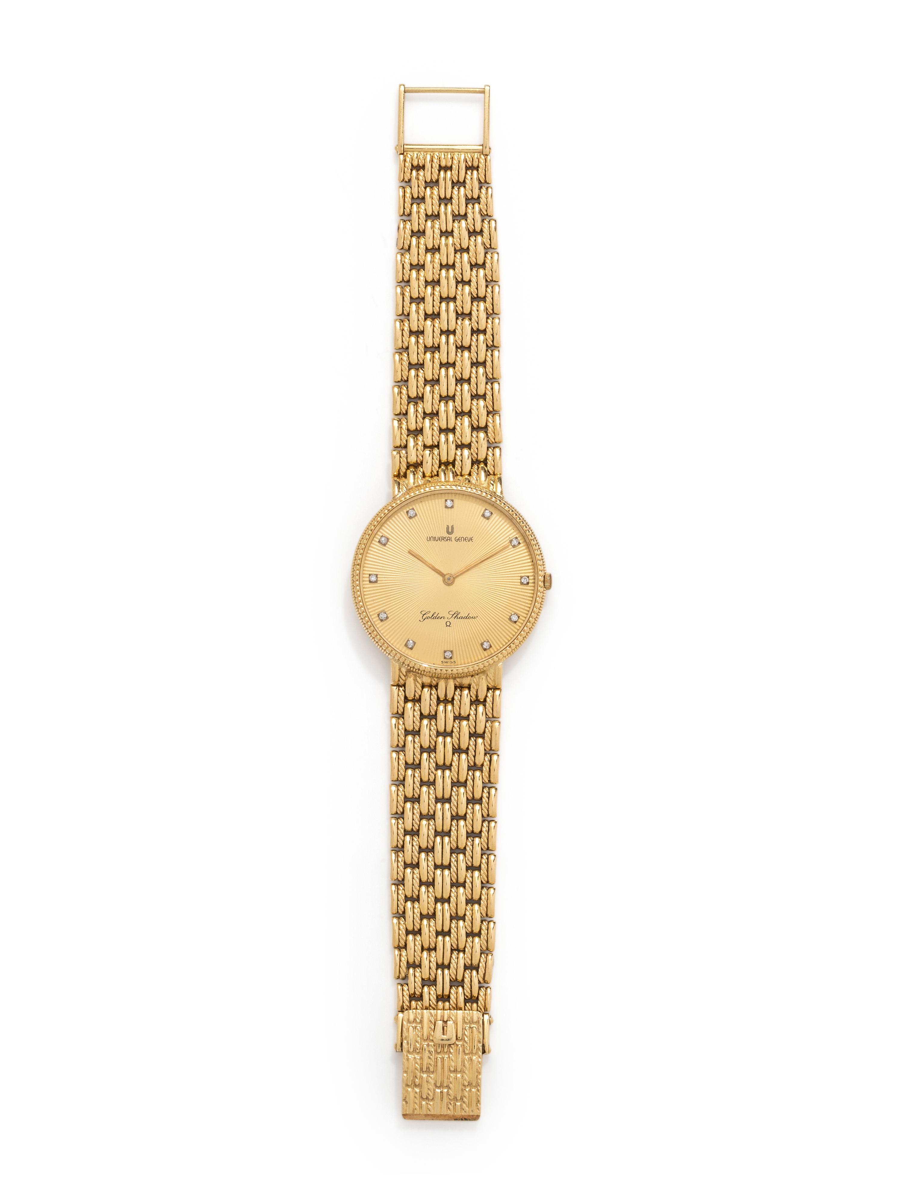 UNIVERSAL GENEVE, 18K YELLOW GOLD AND DIAMOND WRISTWATCH