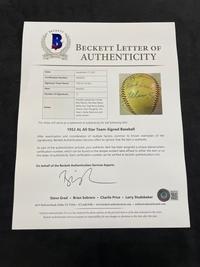 A 1952 American League All-Stars Signed Autograph Baseball (BAS Beckett Authentication Services Certified)