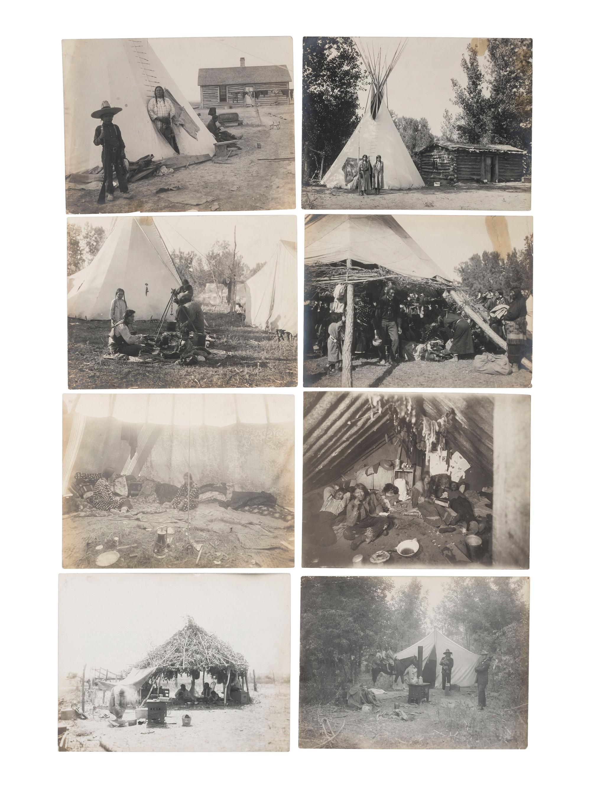 [NATIVE AMERICANS]. [THROSSEL, Richard (1882-1933), photographer]. A collection of 75 silver gelatin photographs documenting Crow Indians. Provenance : Estate of Joseph Henry Sharp.