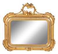 An Italian Part-Silvered Giltwood Mirror