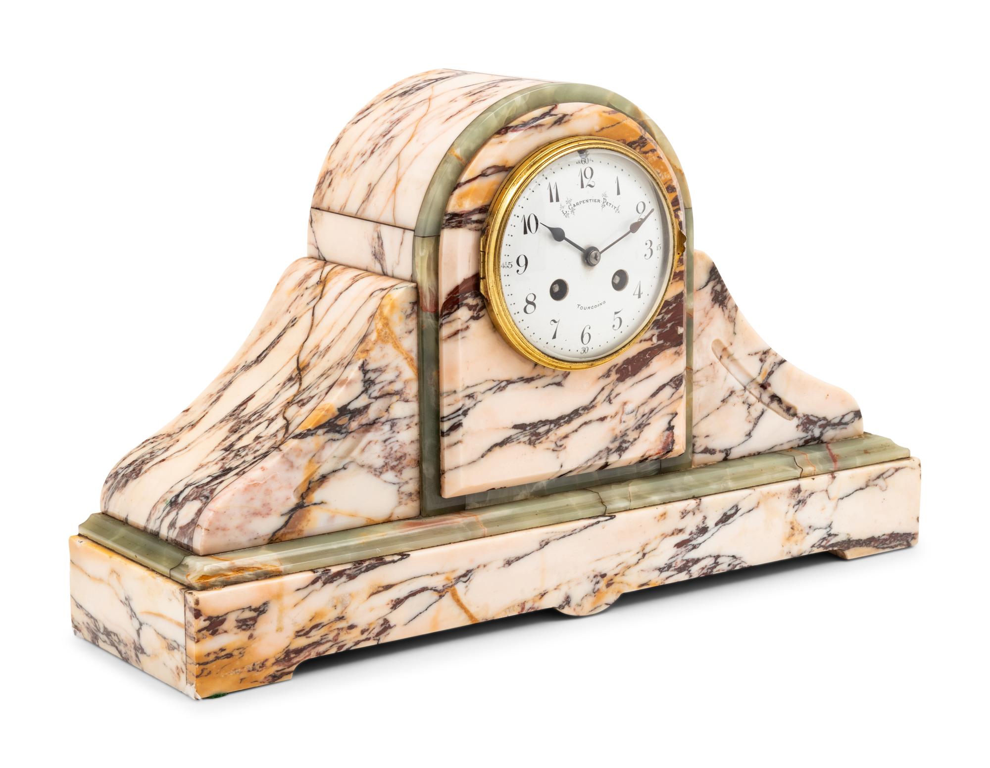 A Continental Marble Mantel Clock