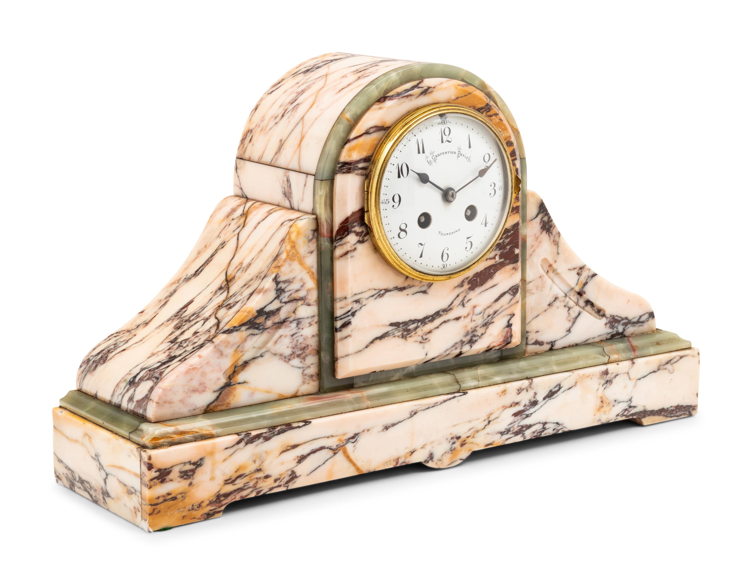A Continental Marble Mantel Clock