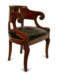 A Regency Mahogany Desk Chair — 19TH CENTURY