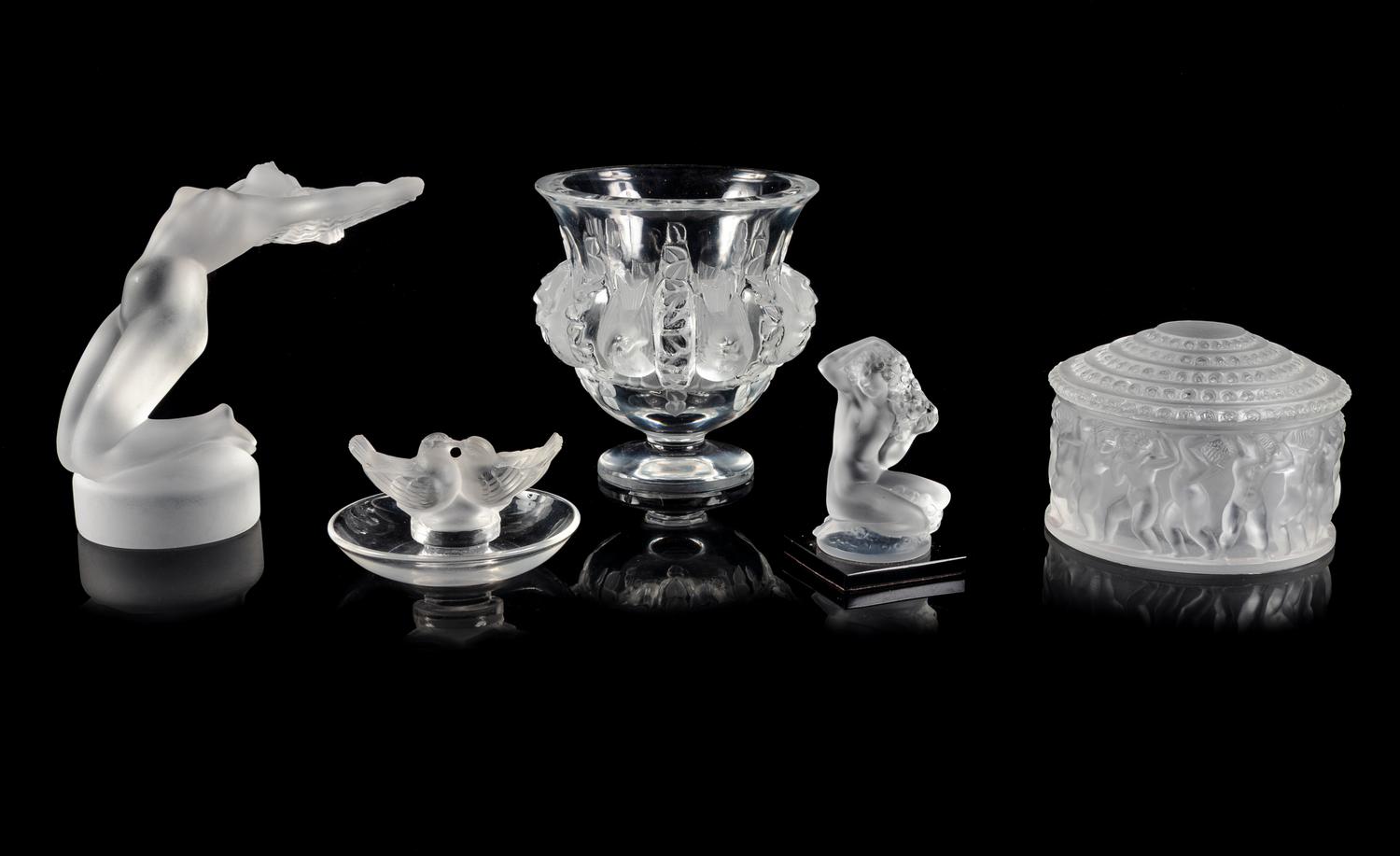 A Group of Frosted Glass Articles