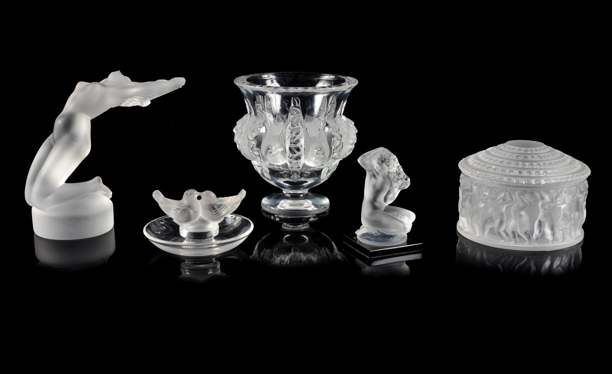 A Group of Frosted Glass Articles