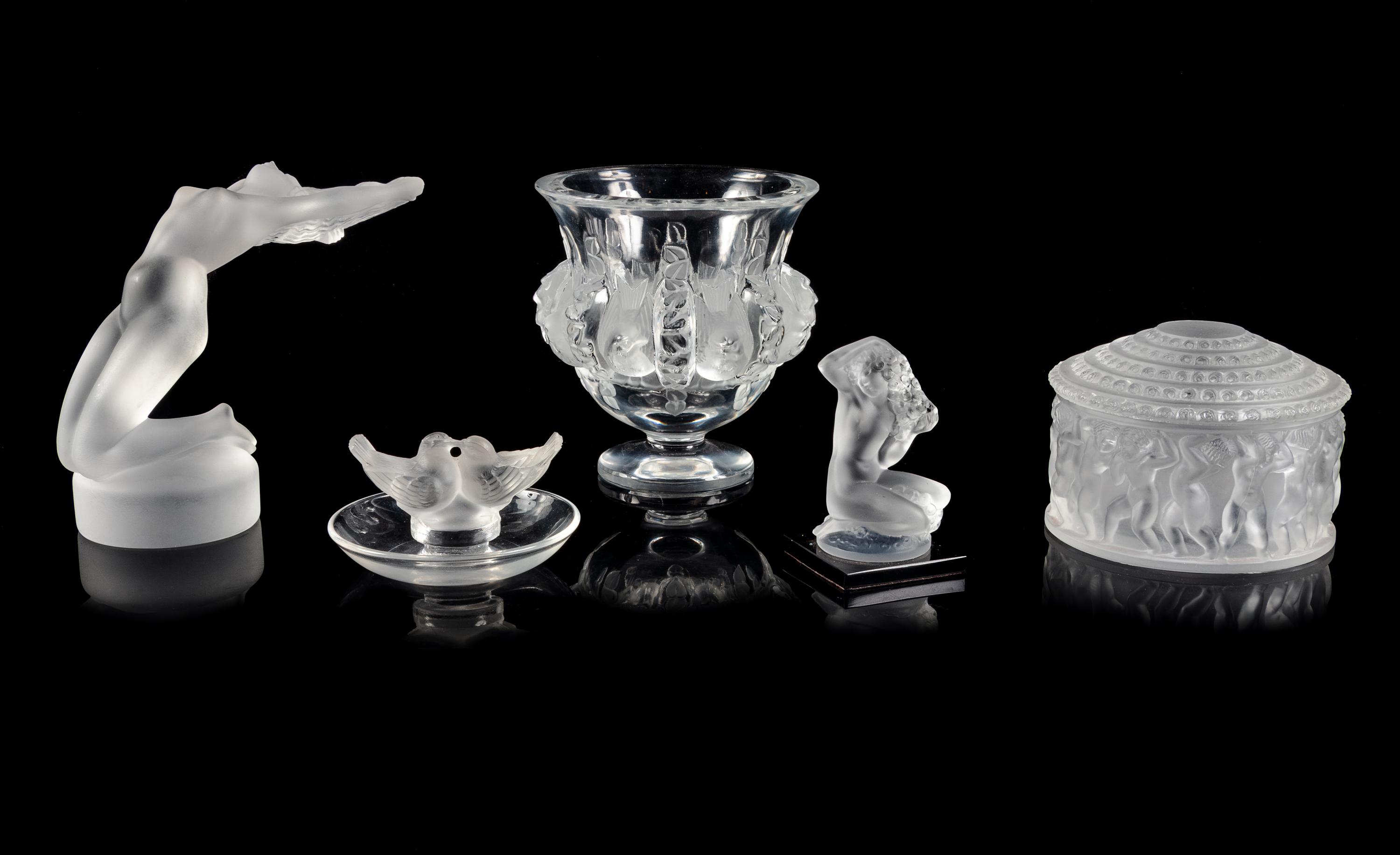 A Group of Frosted Glass Articles