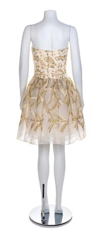 Zandra Rhodes Strapless Dress, 1980s Size label 6