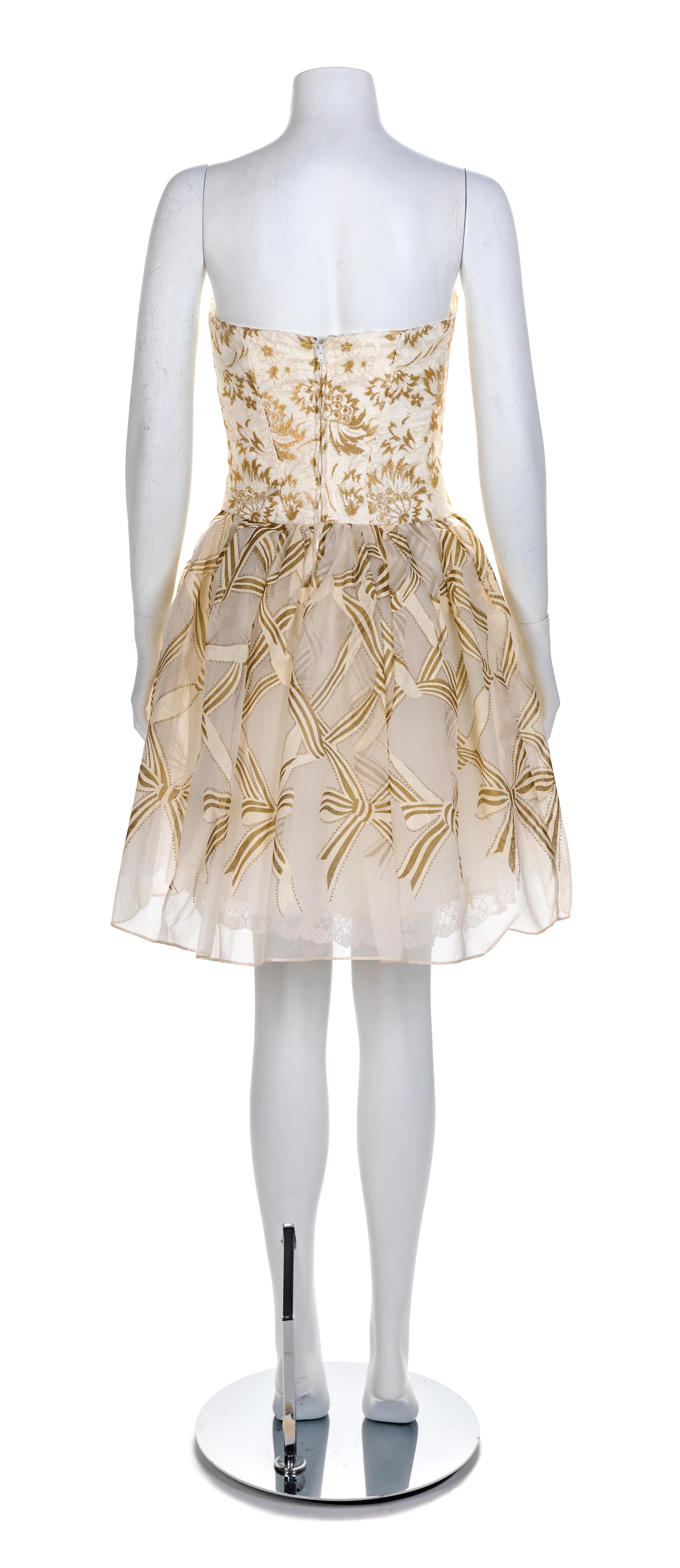 Zandra Rhodes Strapless Dress, 1980s Size label 6