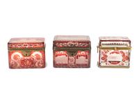 Three Bohemian Cranberry-Flashed Glass Boxes — SECOND HALF 19TH CENTURY