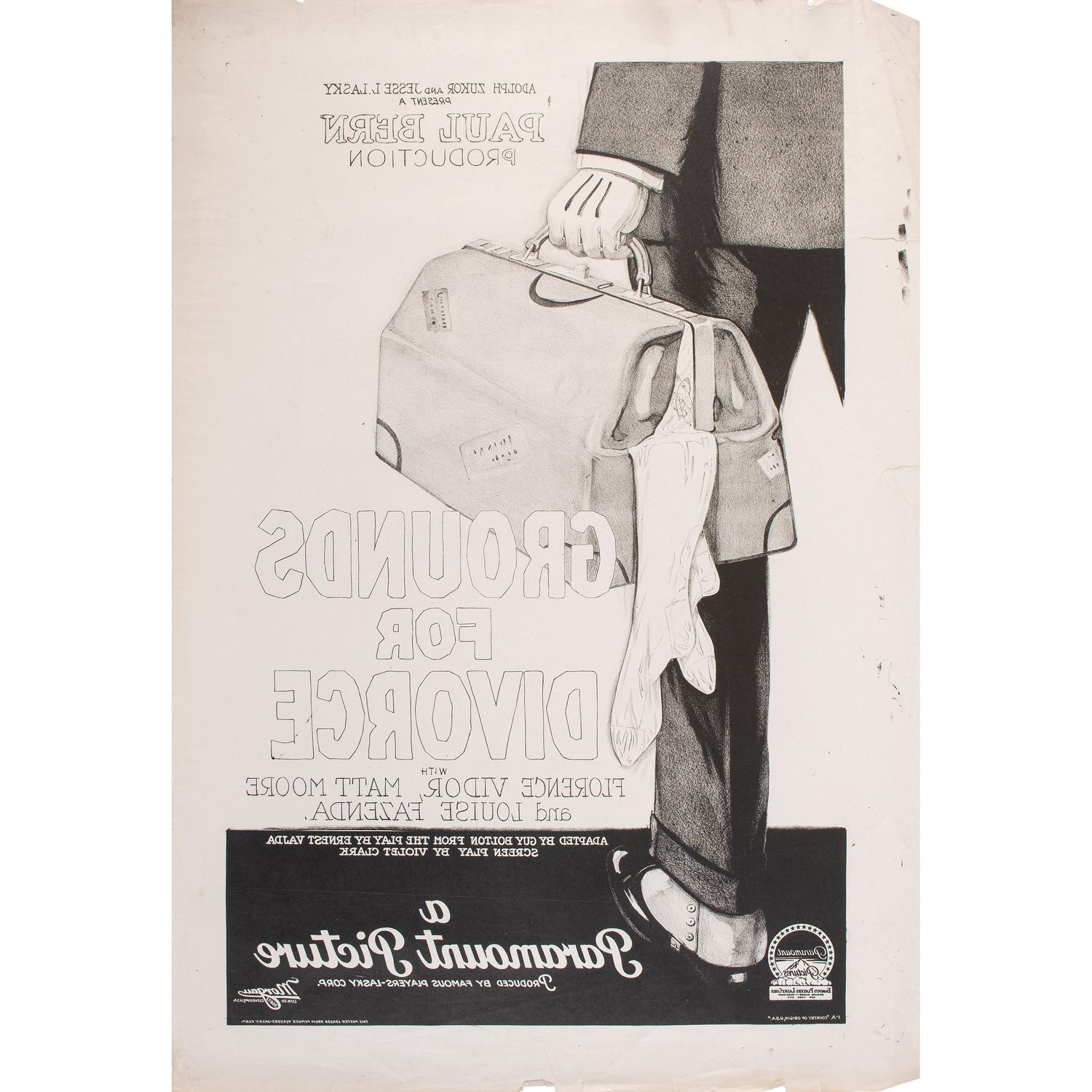 Nine Paramount Pictures "Grounds for Divorce" Film Posters