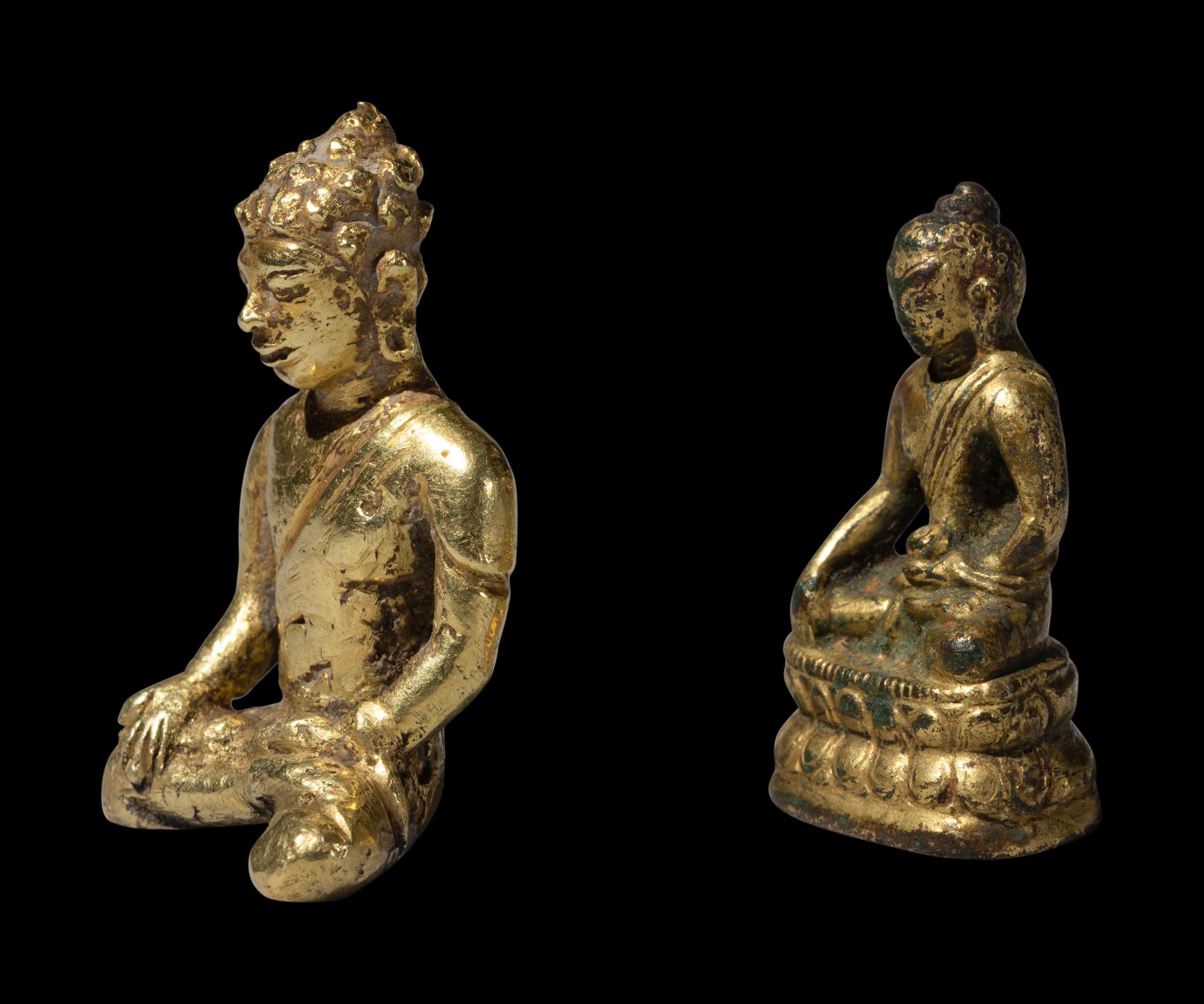 Two Small Asian Metal Figures of Buddha