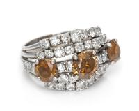 A Platinum, Colored Diamond, and Diamond Ring, 7.70 dwts.