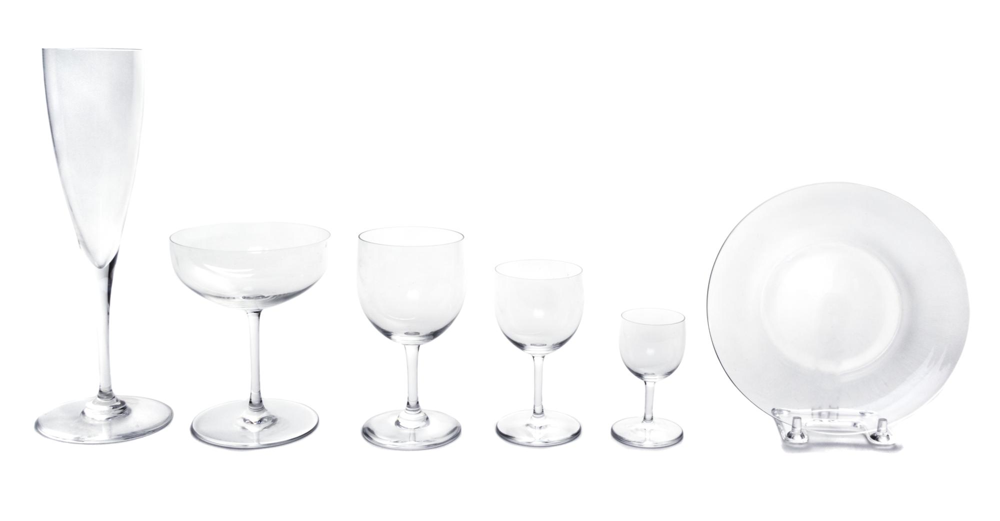 A Baccarat Partial Stemware Service Height of red wines 5 5/8 inches.