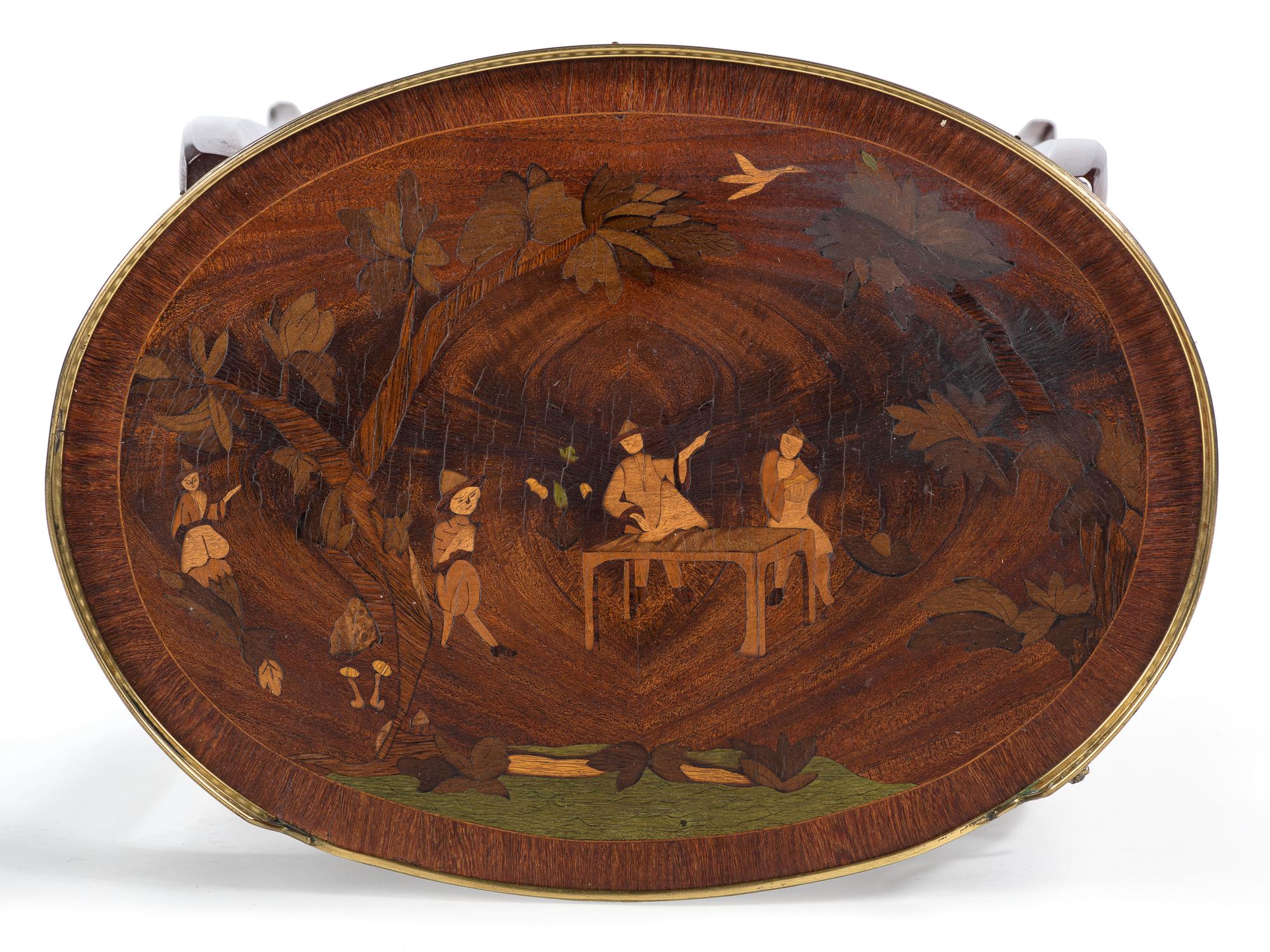 A Louis XV Style Gilt Metal Mounted Marquetry Side Table