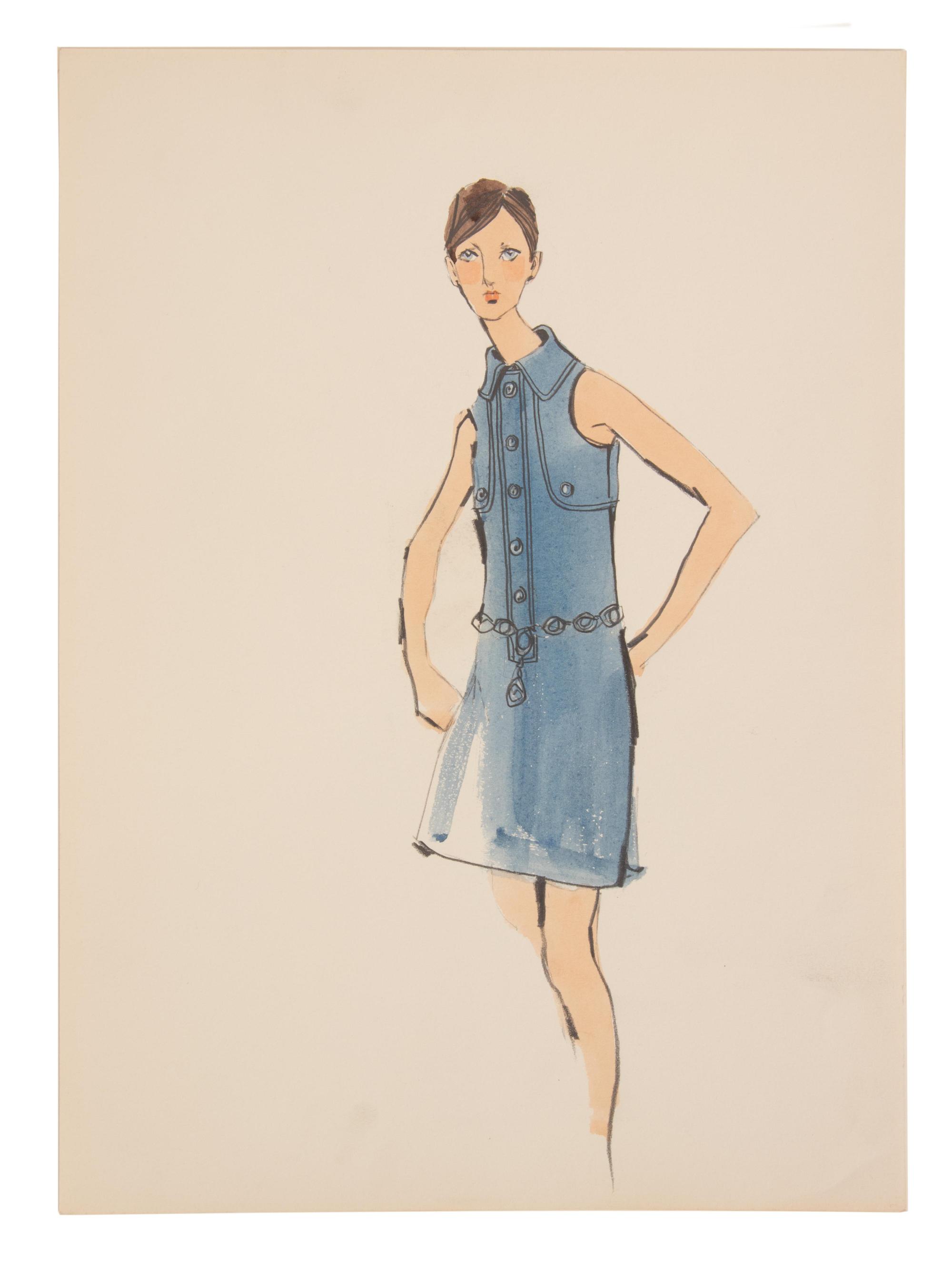 11 Michaele Vollbracht for Geoffrey Beene Fashion Illustrations, Late 1960s
