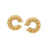 GREEK, YELLOW GOLD EARCLIPS