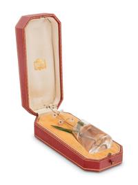 An Important Cartier Carved Rock Crystal, Aventurine and Moonstone Lily of the Valley Flower Study