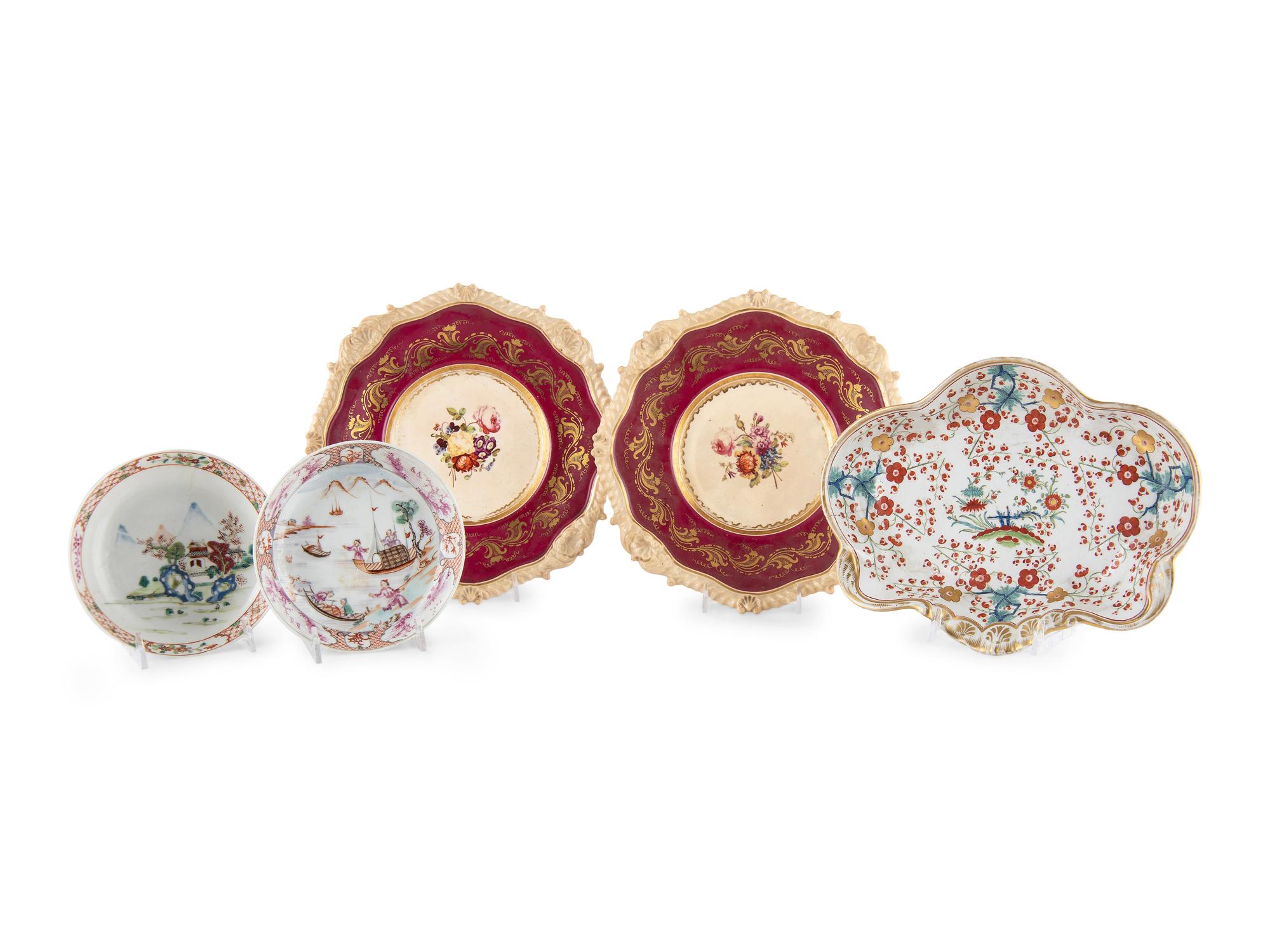 A Group of Porcelain and Glass Articles