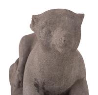A Carved Stone Recumbent Dog, In the Manner of Edmondson