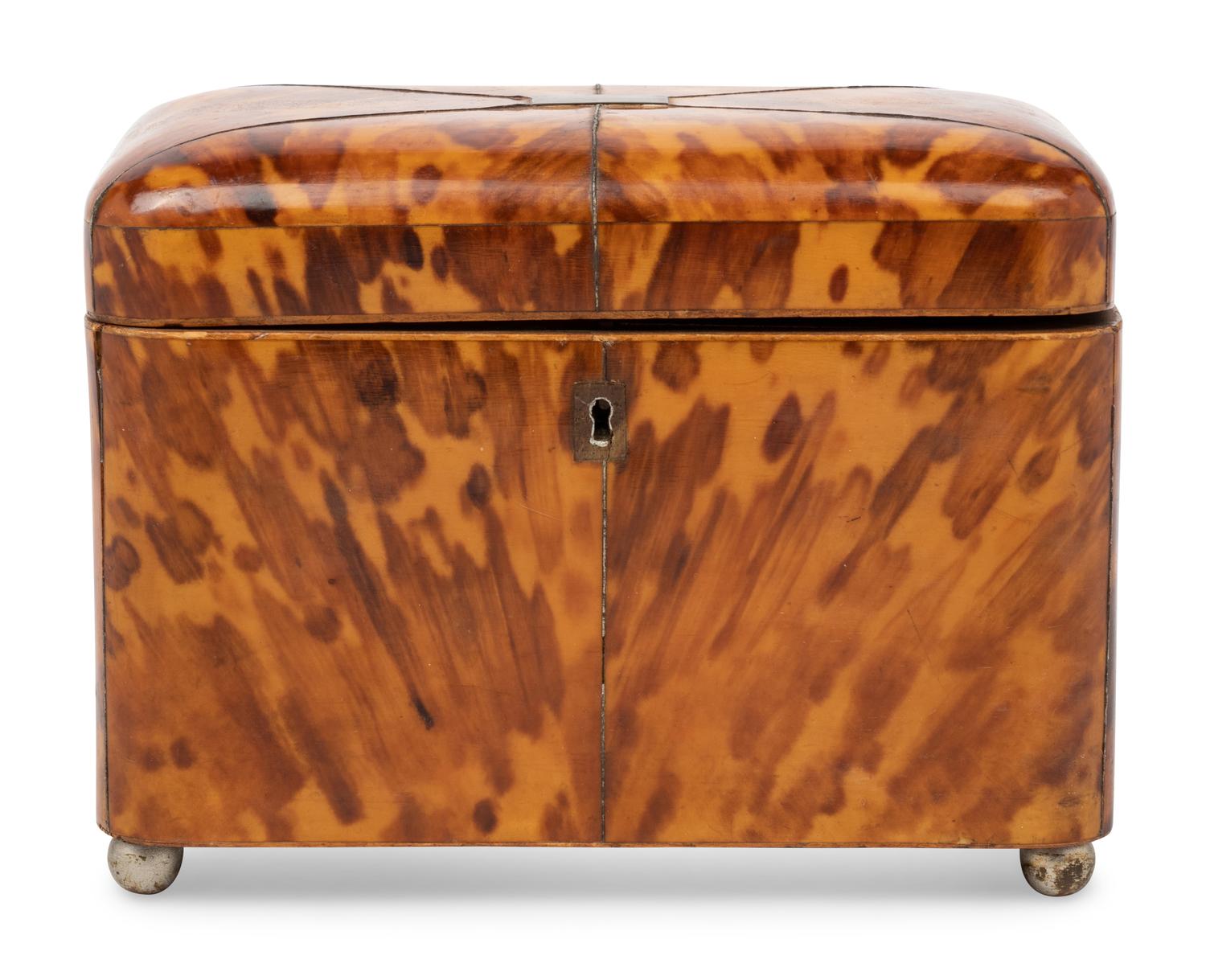 A George III Tortoiseshell Tea Caddy