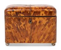 A George III Tortoiseshell Tea Caddy