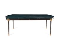 A Russian Empire Style Gilt Bronze Mounted and Green-Painted Dining Table