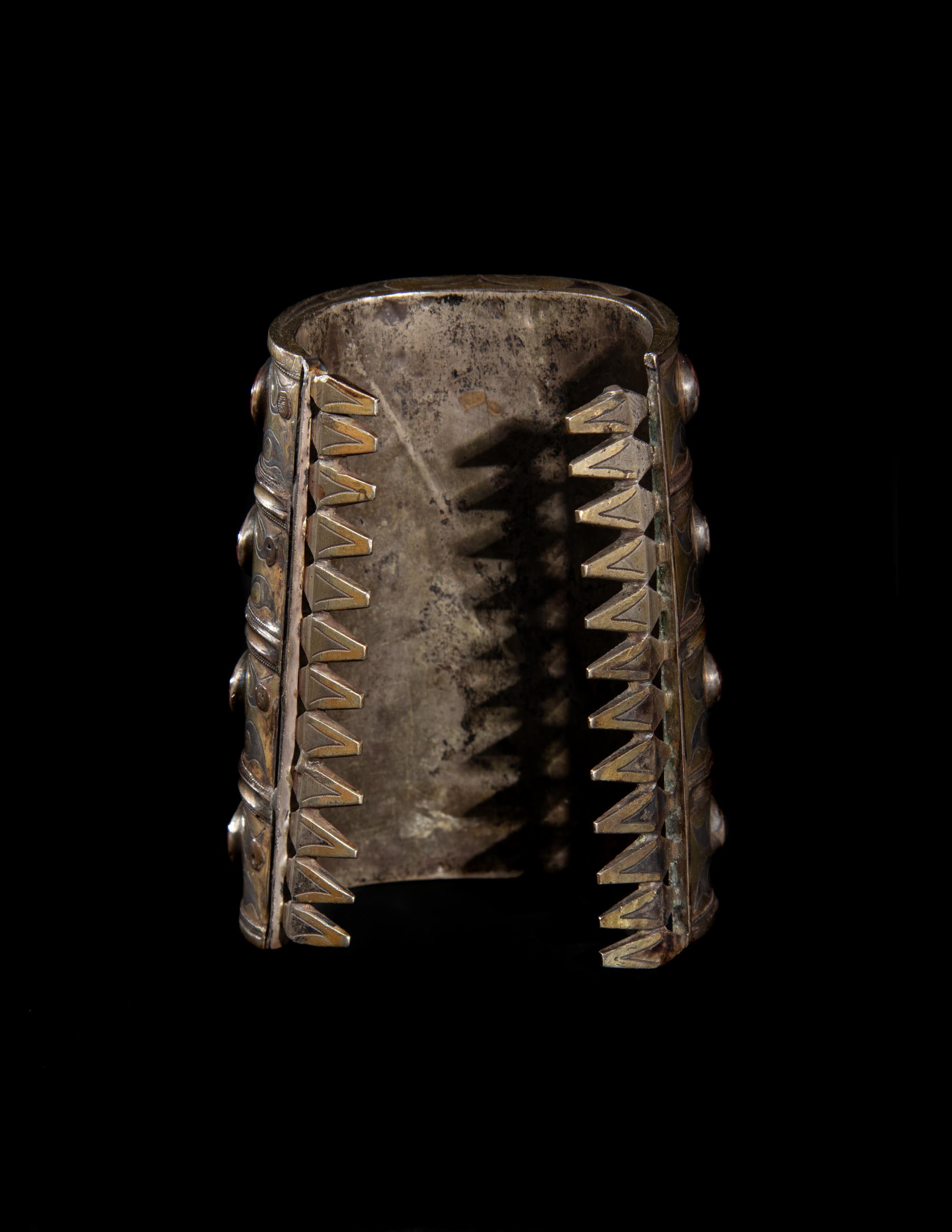 A Tekke Turkmen Carnelian Inset Cuff