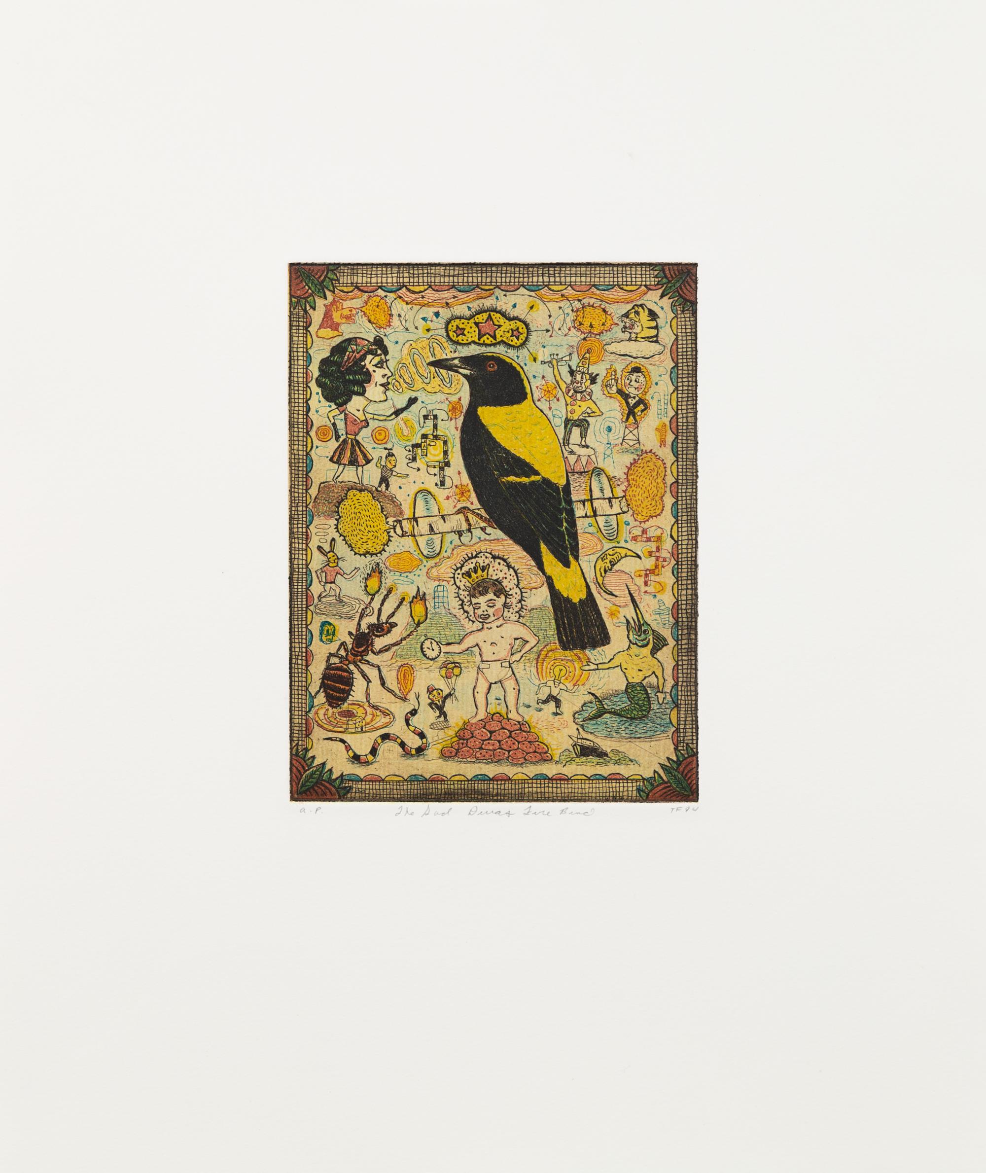Tony Fitzpatrick, (American, b. 1958), The Sad Diva's Fire Bird, The Rose Petrel, and The Last Vegas Bird, 1994 (a group of 3)