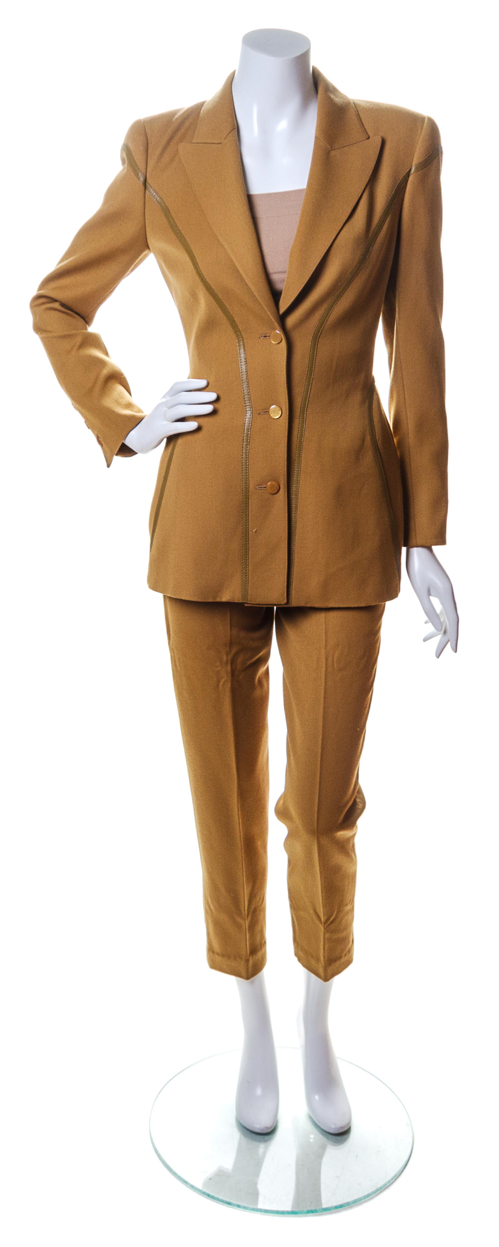 A Claude Montana Mustard Wool Ensemble, Size 38/4.