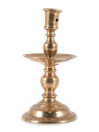 A Dutch Brass Heemskerk Candlestick