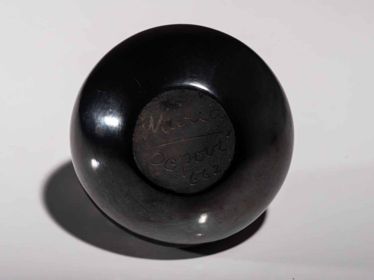 Blackware Pottery Jar, with Gunmetal Finish June 1962